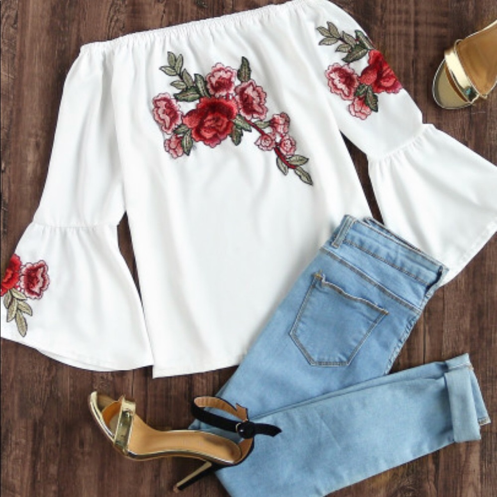 Embroidery Off the Shoulder